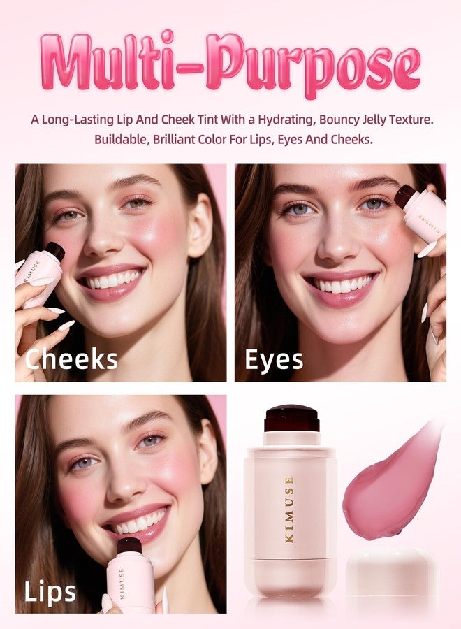 KIMUSE Jelly Cheek & Lip Tint, Watercolor Blush, Multi-Use Makeup, Tint for Cheeks, Lips & Eyes, Lightweight, Sheer & Buildable Color, Vegan Formula, Cruelty-Free - Image 4